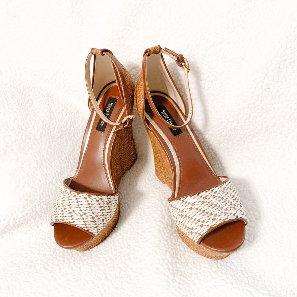White House Black Market Ankle Strap Wedges